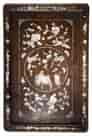 Chinese hardwood tray with inlaid mother of pearl scene, 18th/19th century-0