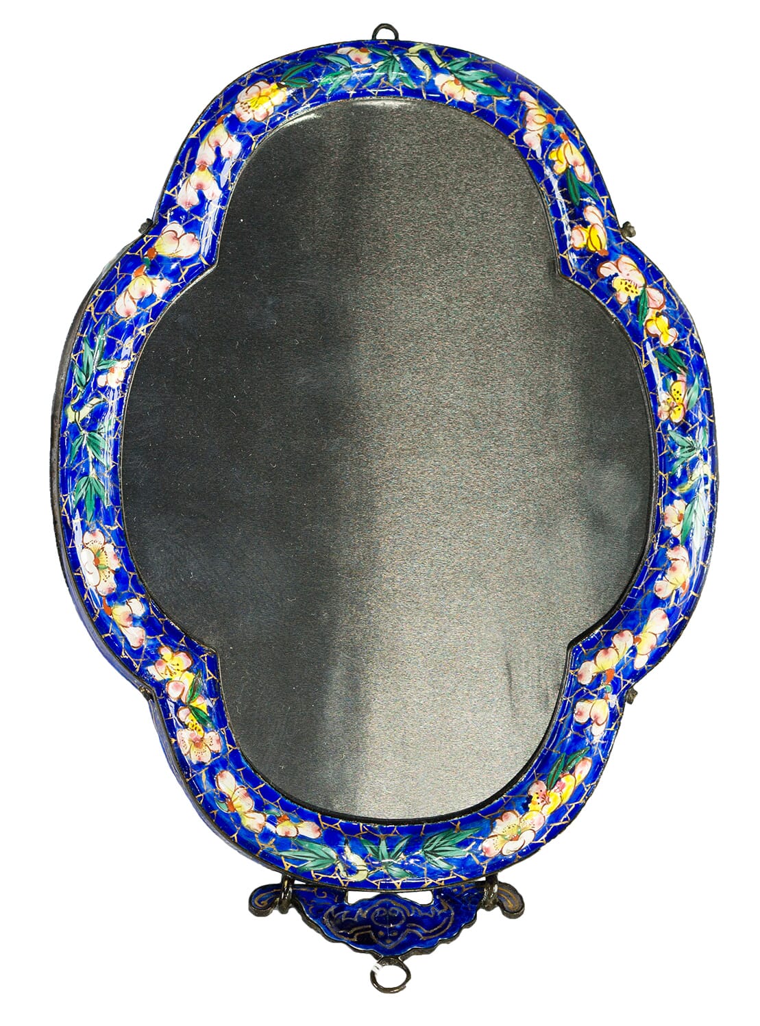 Chinese enamel mirror, scene to reverse, late 18th century-0