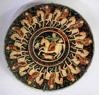 Wonderland Art Pottery charger, George Terry, Bombay c.1885-0