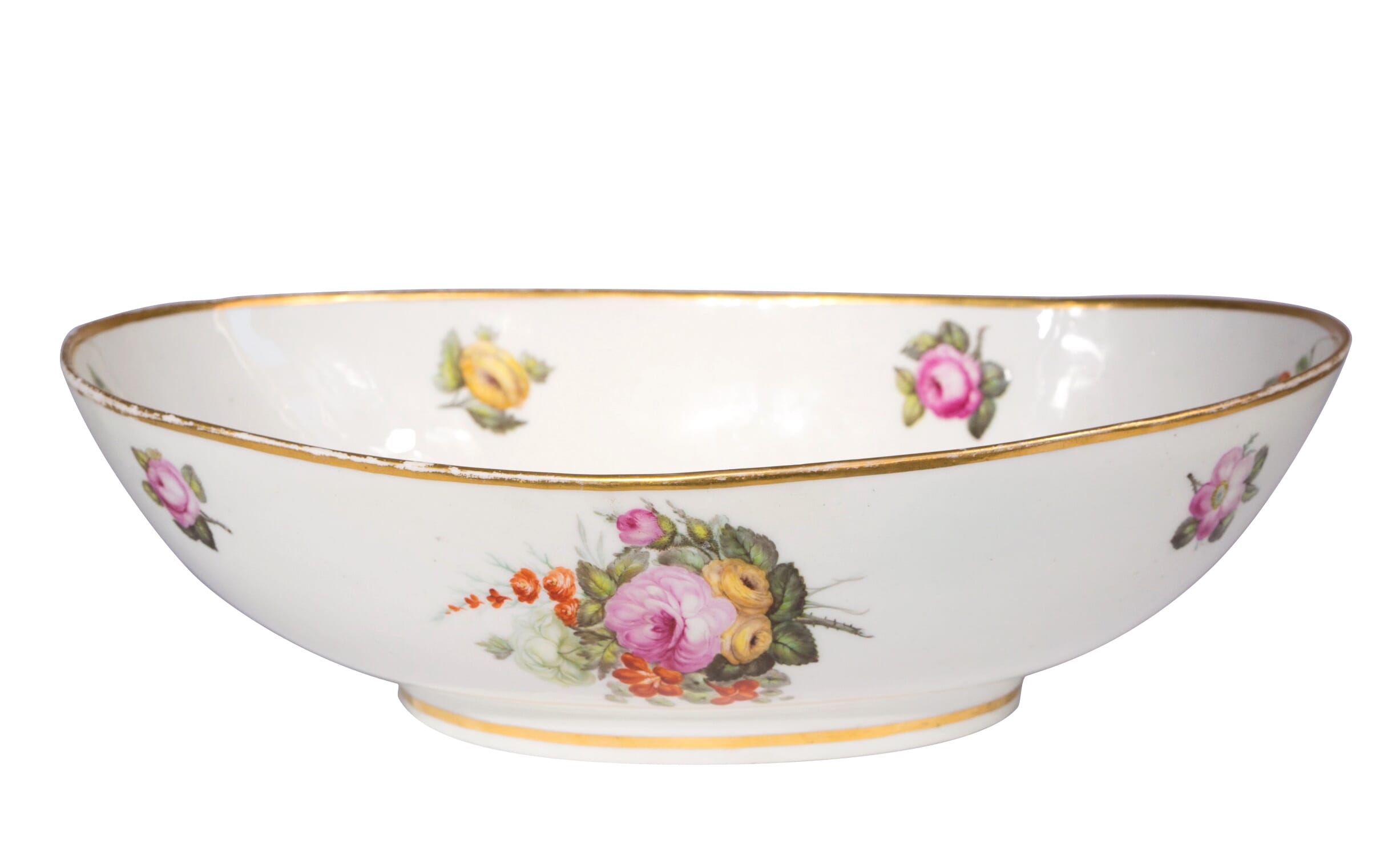 Large Derby basin painted with flowers att. William Billingsley, c.1790-0