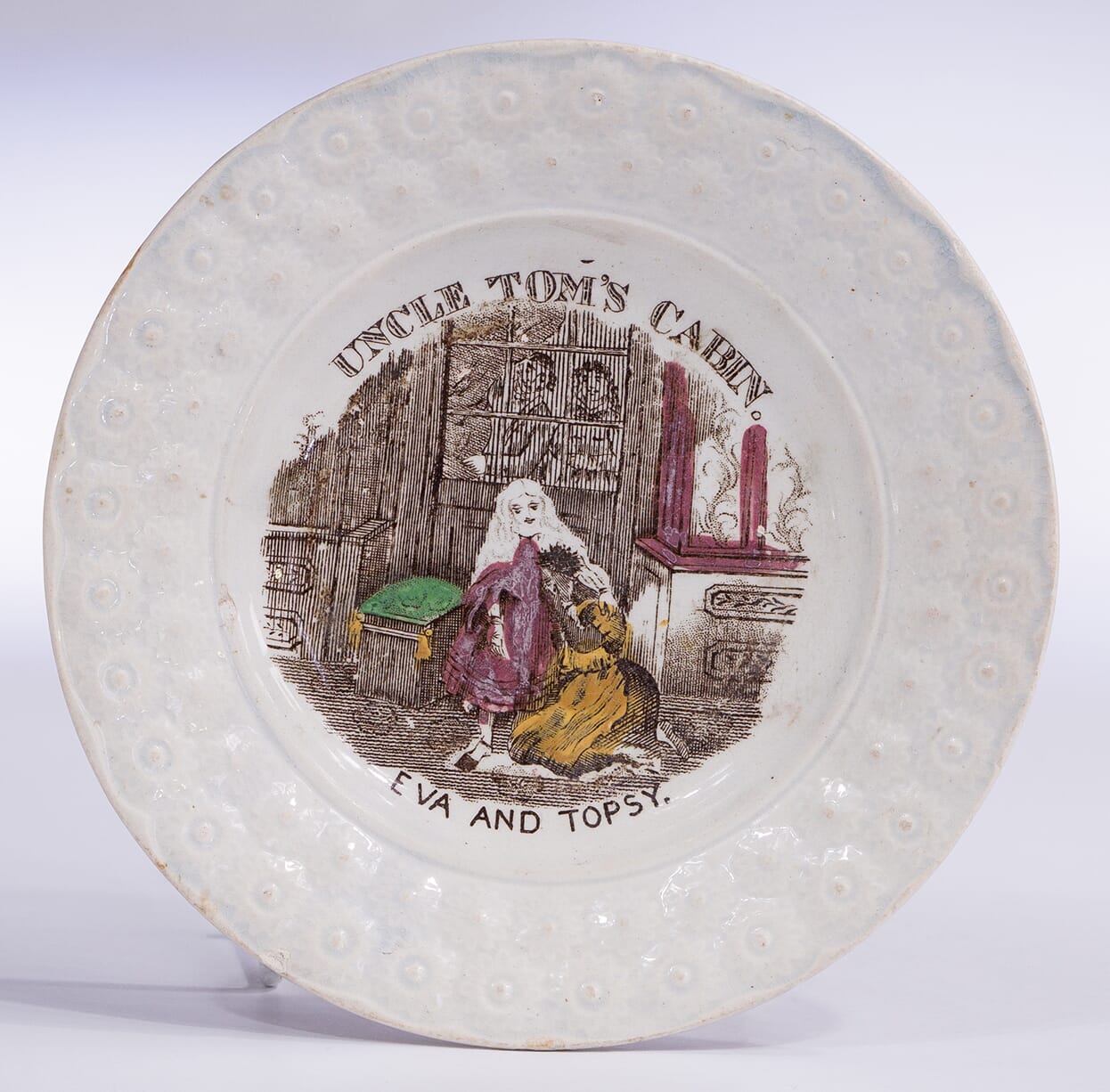 Child's plate - UNCLE TOM'S CABIN - EVA AND TOPSY - C. 1840 -0