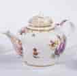 Vienna teapot, flower group decorated, circa 1780-0