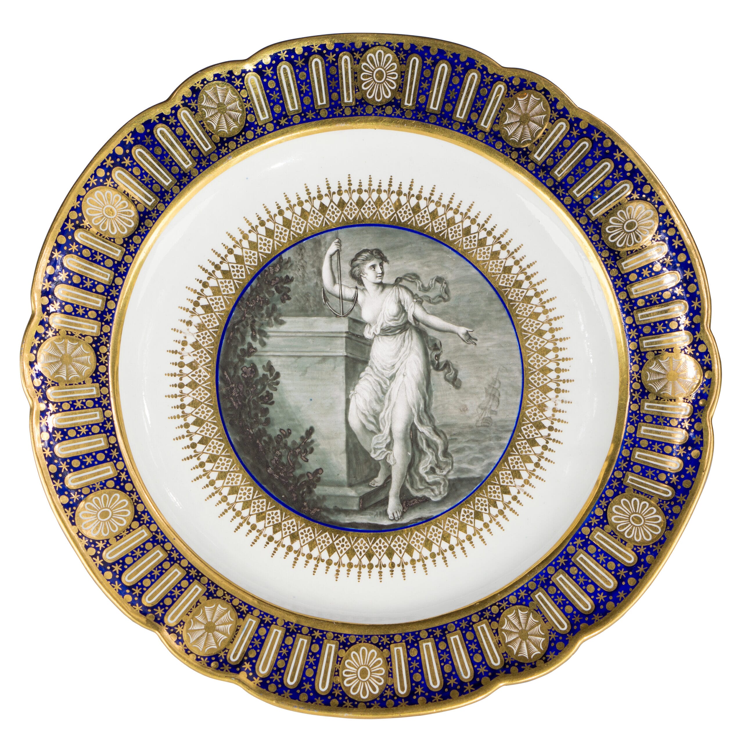 The Hope Service plate: Flight Worcester, painted by Pennington, c.1790-0