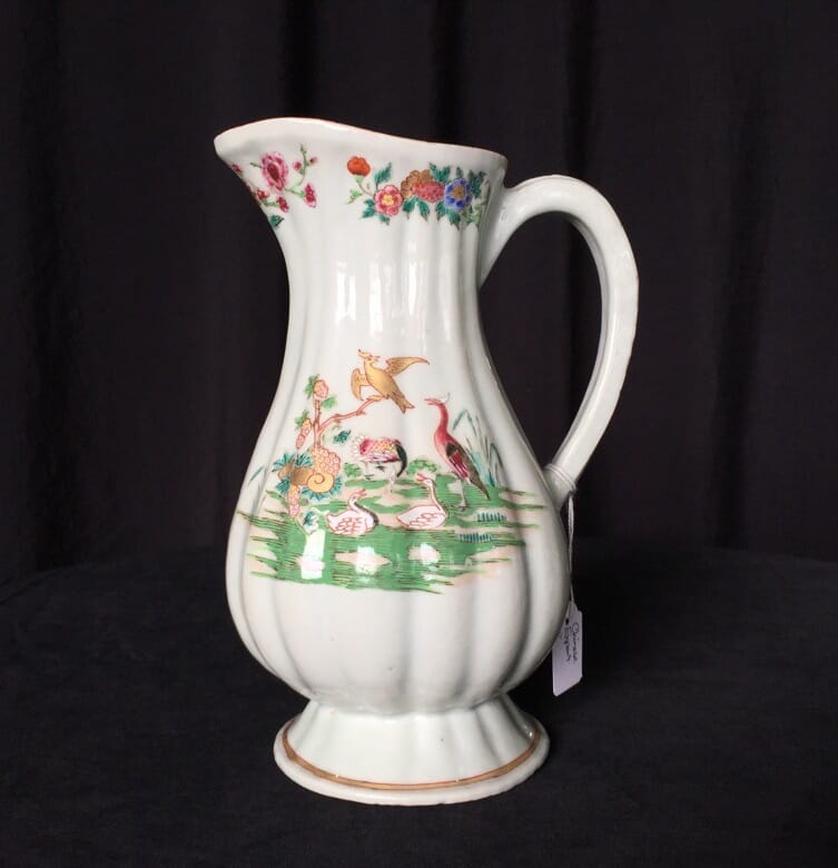 Chinese export jug with European bird pattern, c. 1745-0