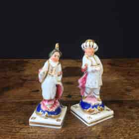 Pair of small porcelain Turks, circa 1820 -0