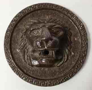 Pottery lions head roundel, early 20th century -0