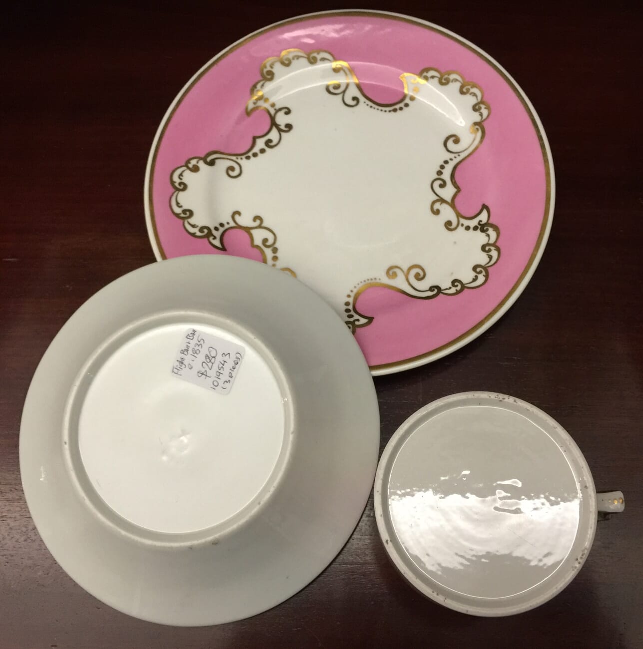 Flight Barr & Barr coffee can, saucer & a plate, c.1835-16293