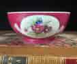 Russian porcelain bowl with flower dec, red ground, 19th century -0