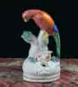 Staffordshire pottery quill holder, parrot & lamb, c. 1860-0