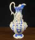 Bennington Parian porcelain jug decorated with blue ground and applied grapes and vines, c. 1850-0