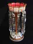 Victorian ruby overlay lustre, flower panels, circa 1855-0