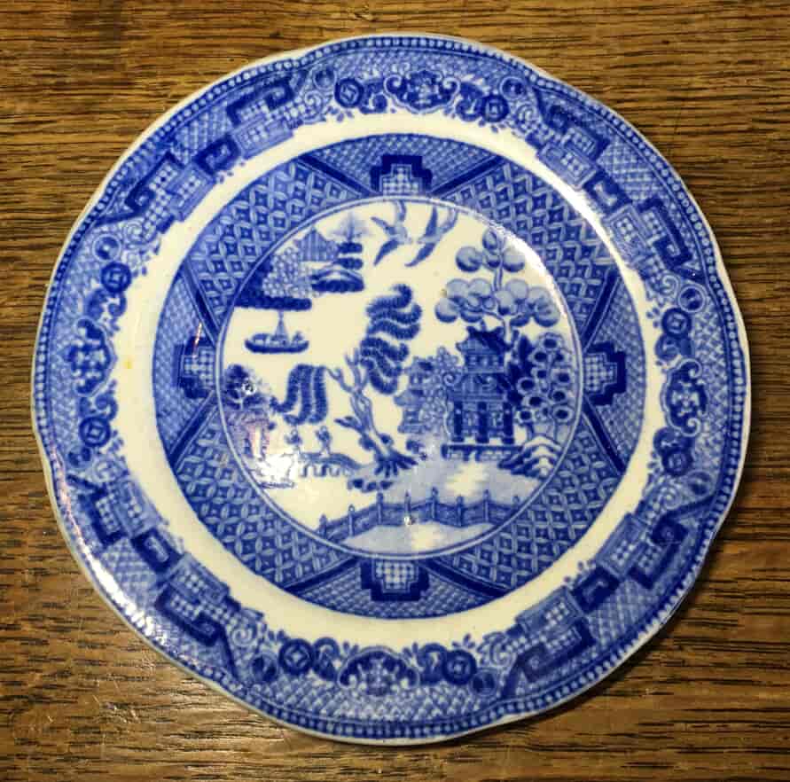 Marked Brameld Childs plate, willow tree pattern, c.19th century-0