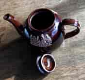 Rockingham glaze teapot with sprigging, C. 1830 -16961