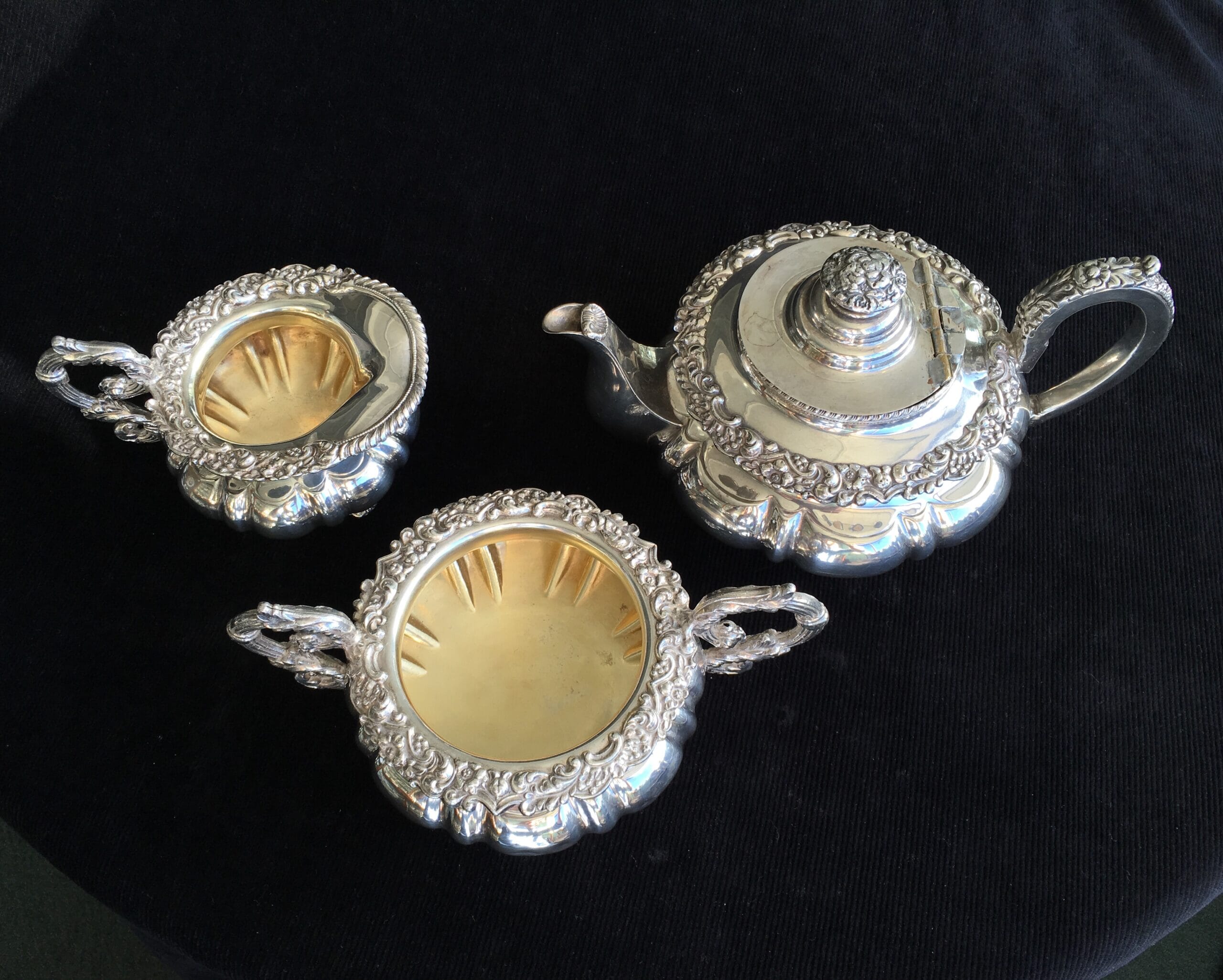 3 piece Old Sheffield Plate tea service, circa 1830-0