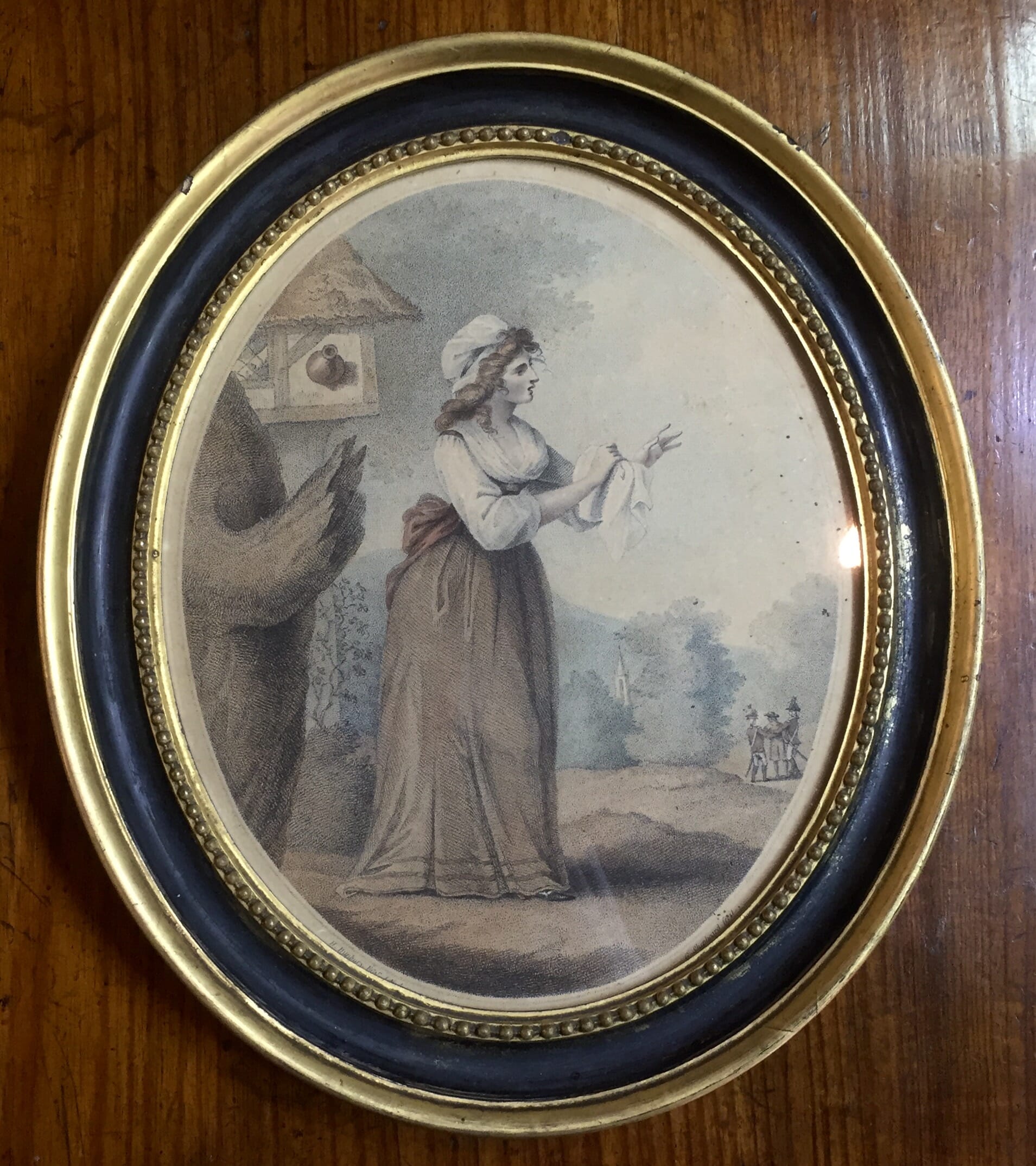 Print of 'Louisa' by Laurie & Whittle London, published 1795 in original frame-0