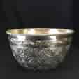 Burmese silver bowl, flowerhead pattern, c. 1900-0
