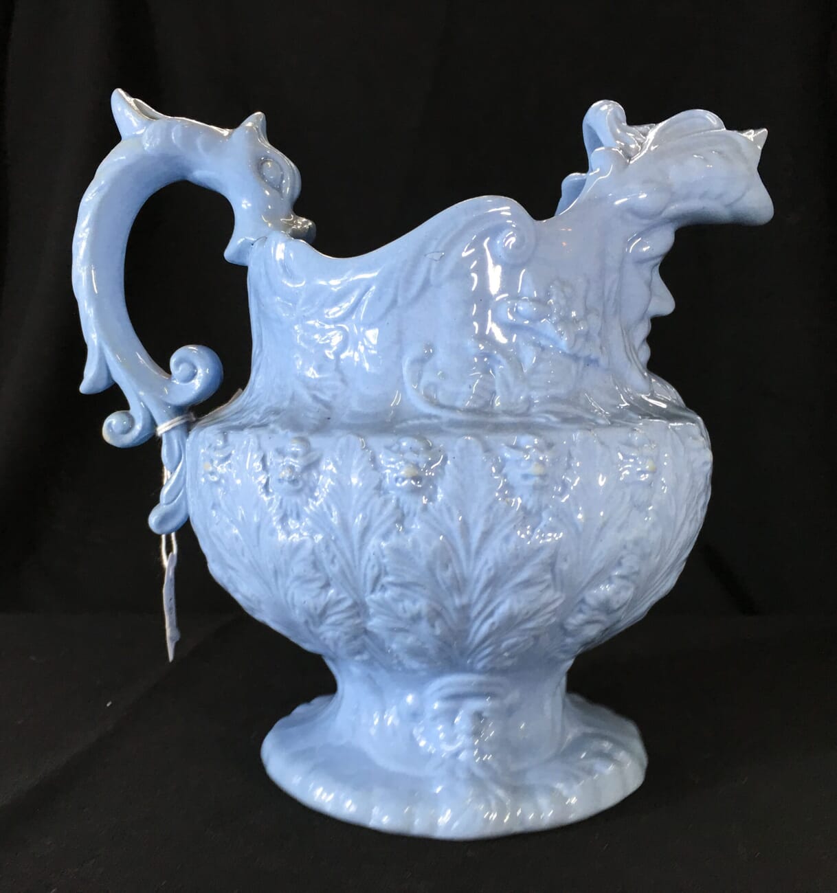 Blue pottery jug, neptune head spout, C. 1830 -17281