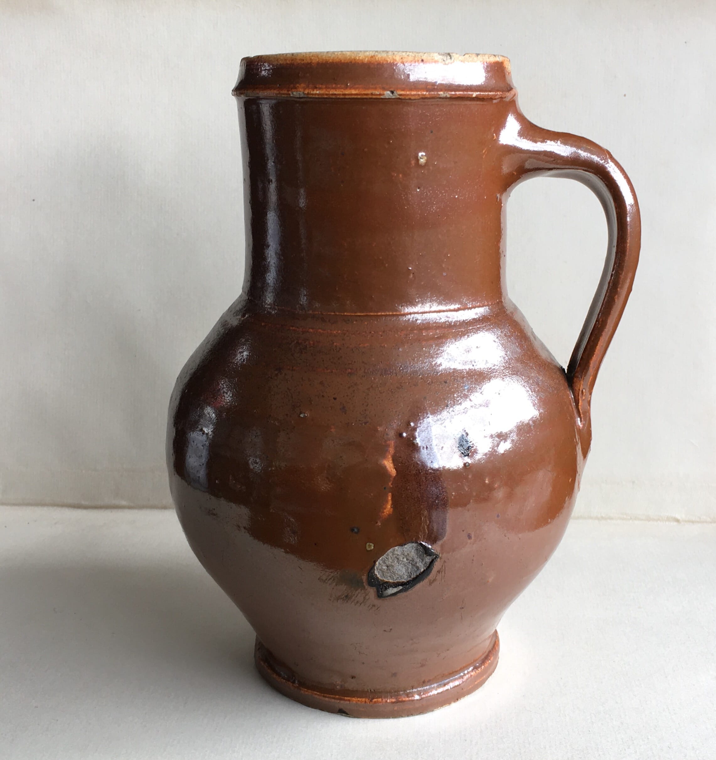 Stoneware mug with lustre brown glaze C 1800 -0