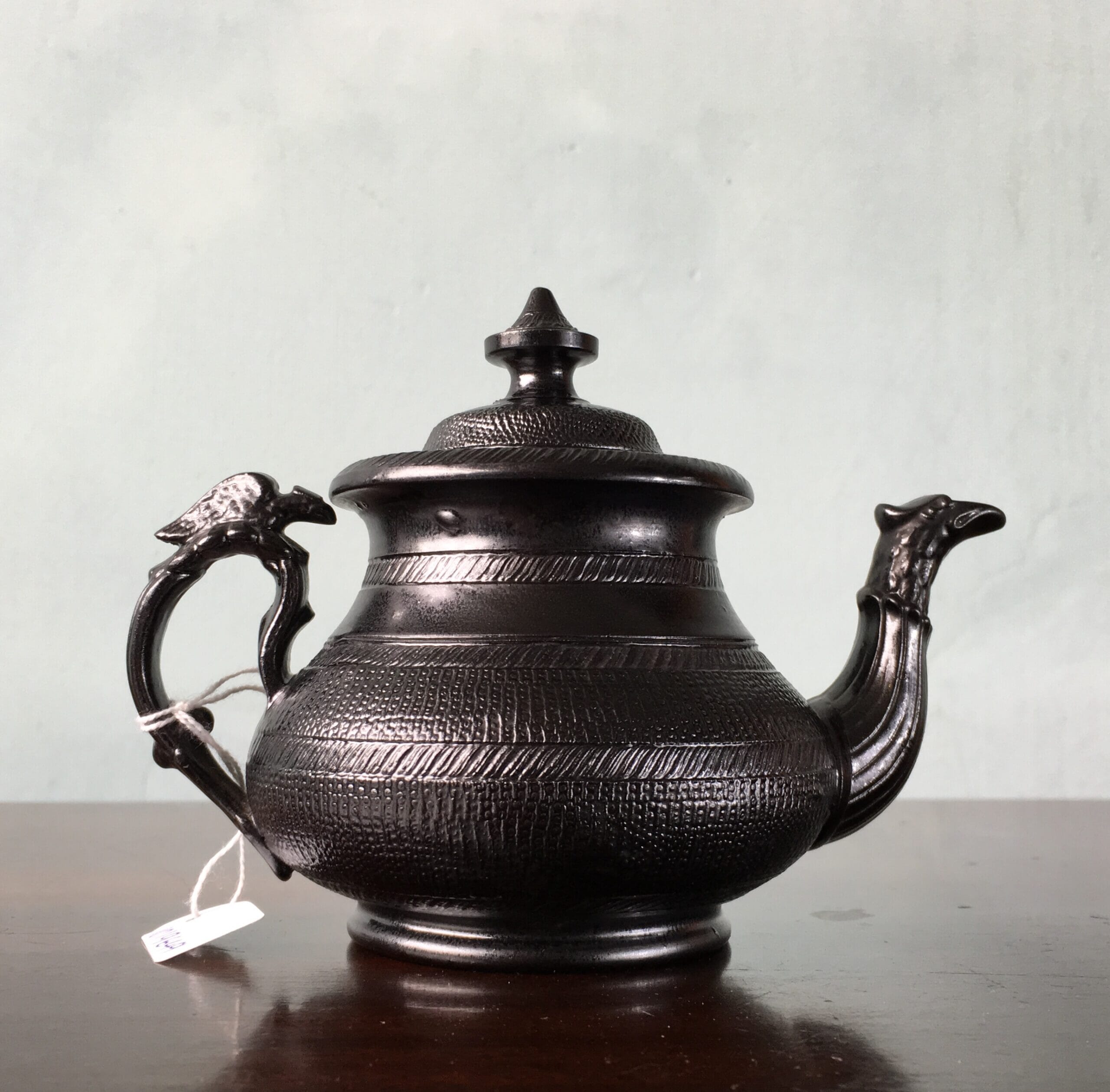 Cyples 'Egyptian Black' teapot, bird handle, 1835-0