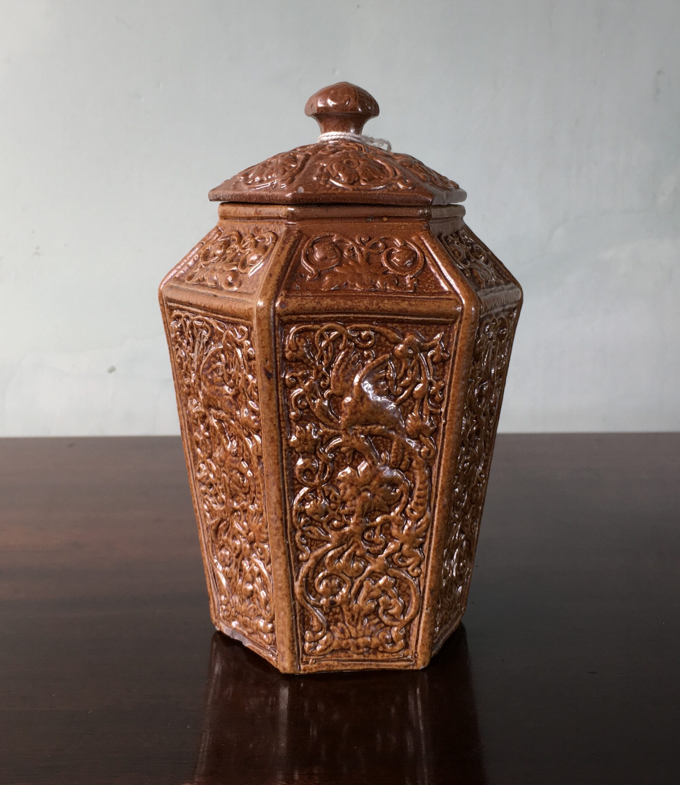 Saltglaze covered jar with Renaissance moulding, c. 1840 -0
