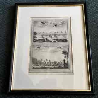 Framed Chinoiserie print - ‘The town of Tong Cheu’ 1750-0