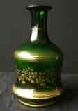 Victorian green glass decanter with gilt decoration, c. 1850 -0
