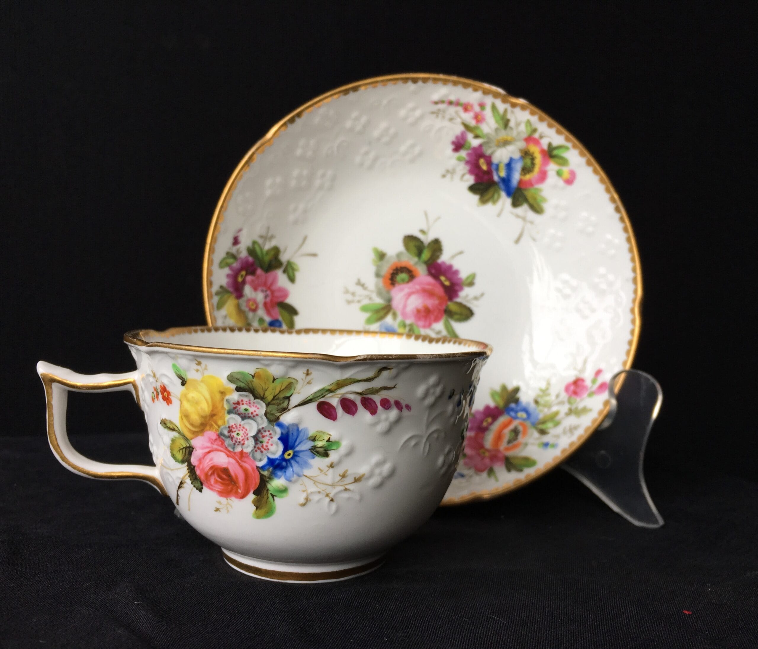 Spode cup & saucer, pattern 2527- flowers, c. 1825-0
