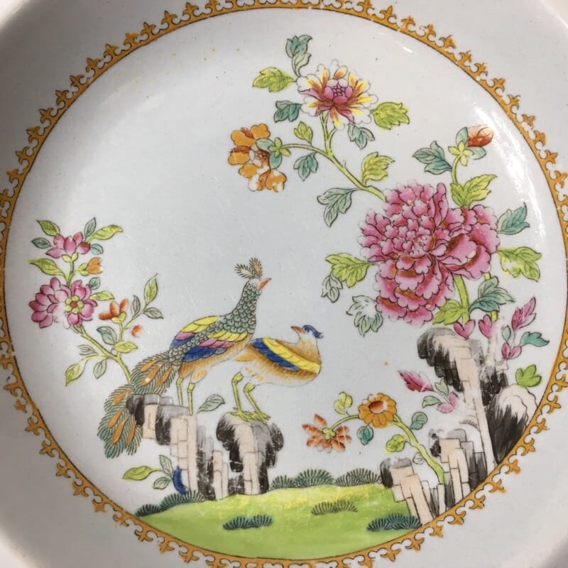 Spode stone china peacock plate, c. 1820 -23121