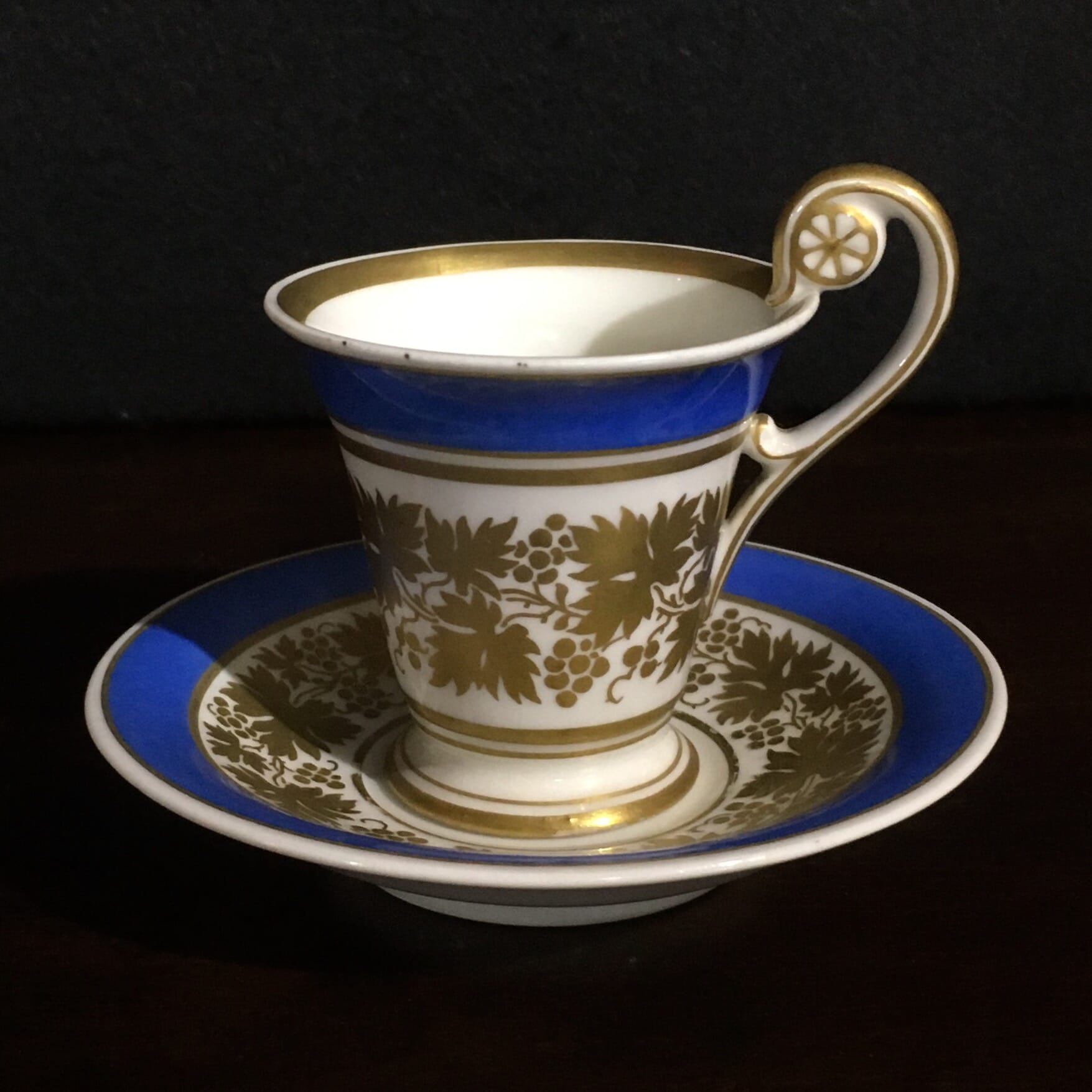Berlin porcelain small cup and saucer in a classical style c. 1900-0