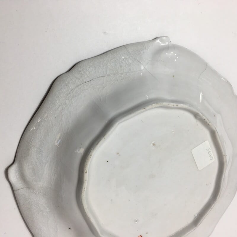 Chelsea plate, Rococo moulding with flowers, Red Anchor circa 1760-23071