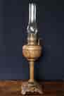 Brass kerosene lamp, flowers & leaves with 'The Admiral' burner fitting, Circa 1890-0