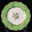 Minton plate with flowers & gilt, green ground, patt. 6536, c. 1845 -0