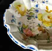 Le Nove (Italy) faience plate, flowers, 19th century-19115