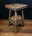 Chinese hardwood table with fine inlaid bone scenes, c. 1925-0