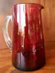Victorian Ruby glass water jug. C1880-0