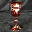 Bohemian Ruby flash glass, grapevine engraved, c.1880-0