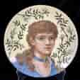 Minton Pre-Raphaelite plaque, portrait of 'Barbara', 1880-0