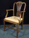 George III mahogany carver chair, anthemion carving, c.1780 -0