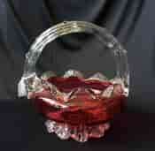 Victorian Ruby & clear glass basket. circa 1880-20513