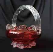 Victorian Ruby & clear glass basket. circa 1880-20518