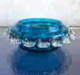 Victorian Blue bowl with clear glass frill, circa 1880-0