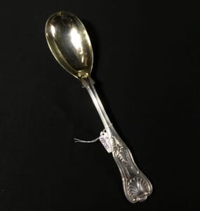 Georgian Style Kings Pattern Silver serving spoon, German c