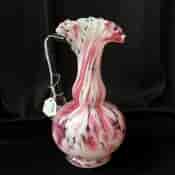 Victorian pink and white mottled glass jug, c.1890 -0