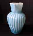 English blue statin glass vase with square neck, c.1890 -0