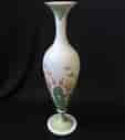 Hand painted Victorian milk glass vase decorated with flowers, c.1880 -0