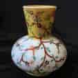 Victorian milk glass vase, enamelled Japanesque twigs and flowers, c.1890 -0