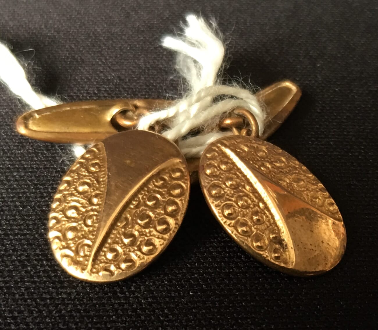 Pair of gilt cuff links, 1920's-0