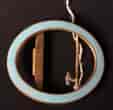 Ladies silver gilt & blue enamel belt buckle clasp, c. 1900-0