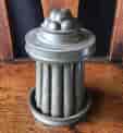 Victorian pewter icecream mould, tall fluted tower, late 19th century-0