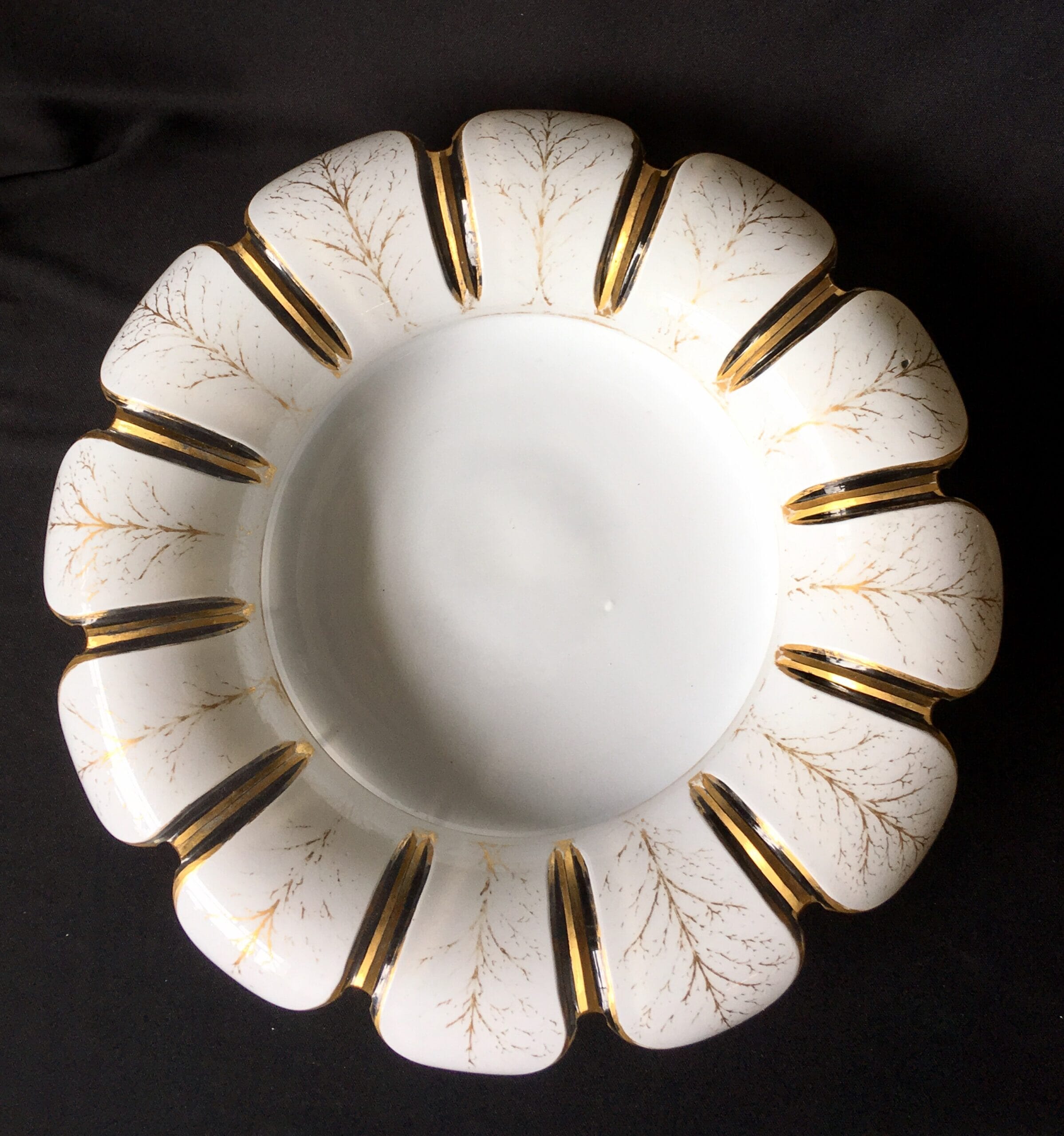 Victorian white overlay glass float bowl, circa 1860-0
